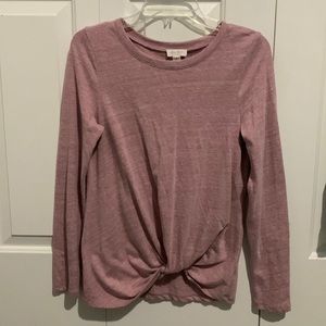 Long sleeve knotted top, fits true to size, comfy material